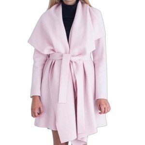 Harris Wharf London Pink Wool Blanket Belted Coat